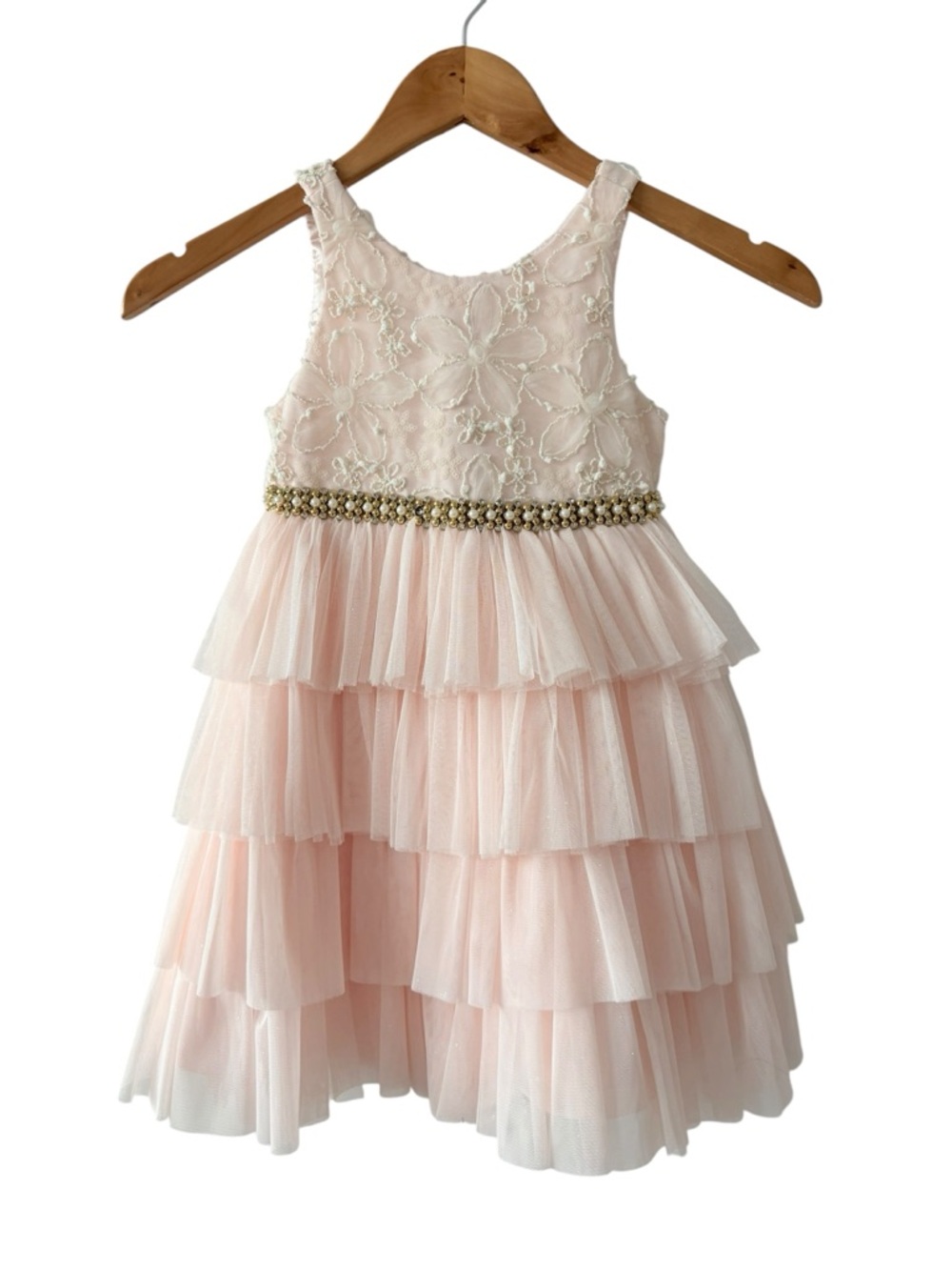 American Princess Pink Floral Tulle Dress